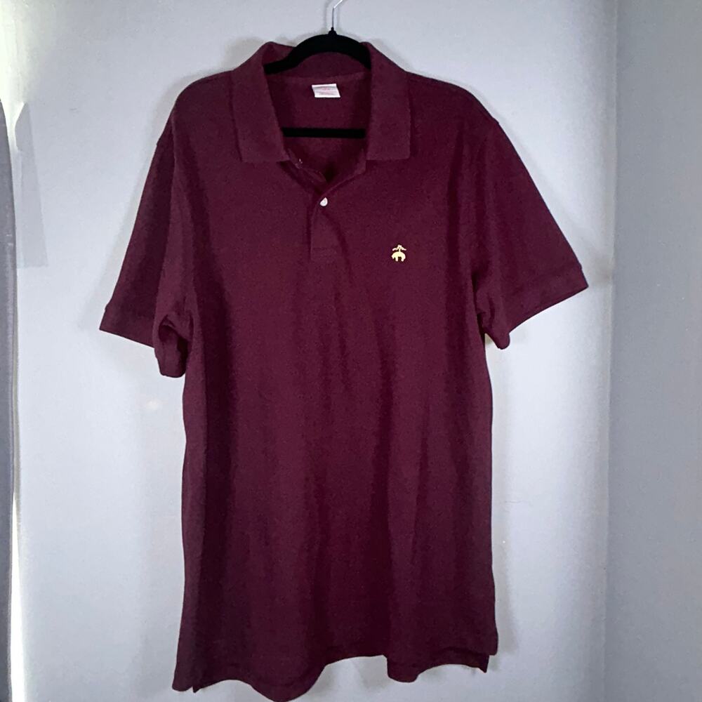 Brooks Brothers Maroon Polo SS Shirt, Golden Fleece embroidered logo, Sz XL